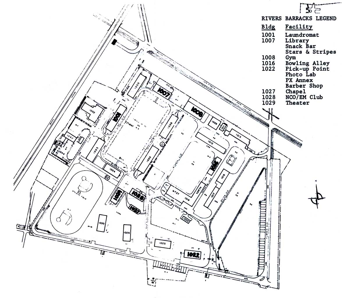 USAREUR Installation Maps - Rivers Bks 1982